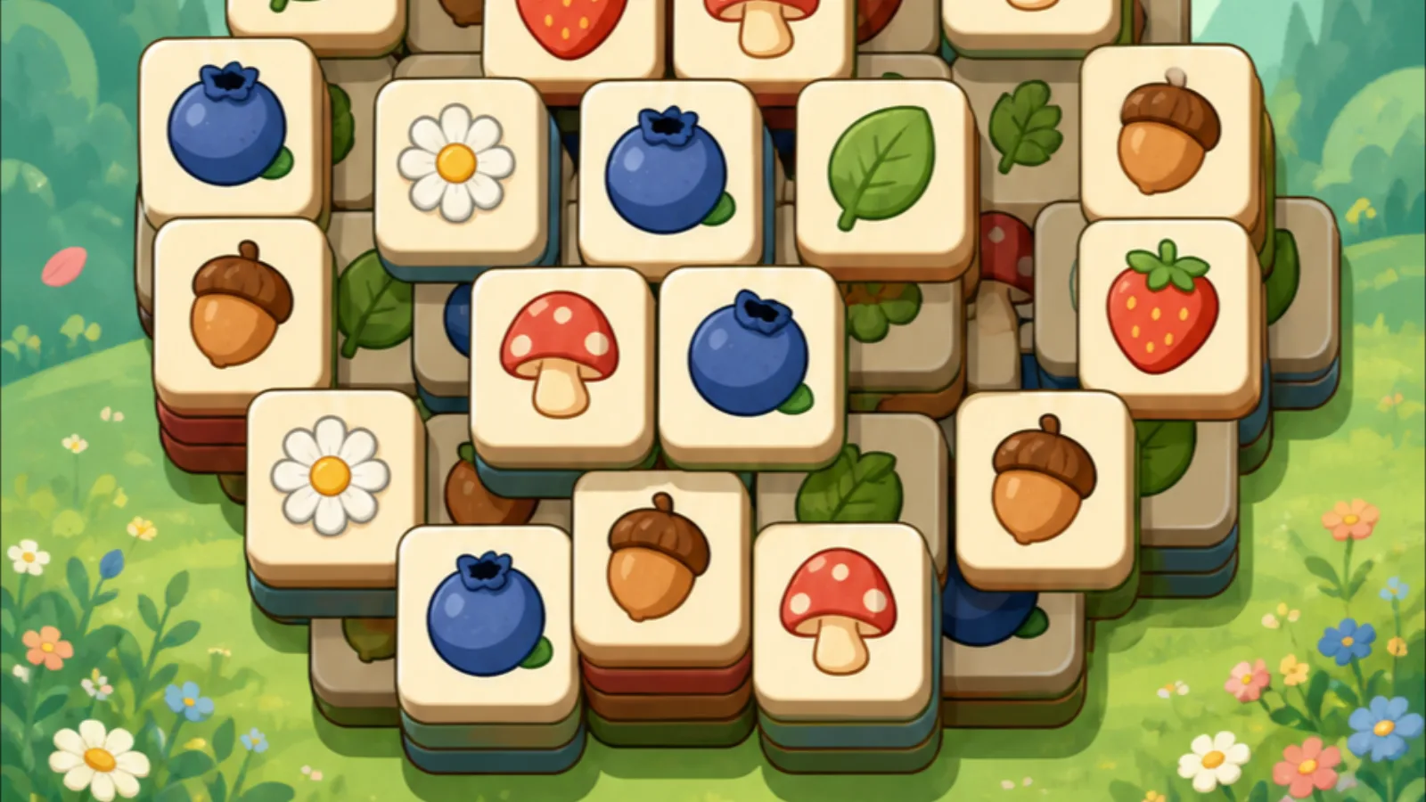 A pocket-sized meadow of layered matching cards